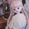 Conjunto de peluca para muñeca BJD, cabeza de muñeca, muñeca SD, cabello falso, pequeña muñeca Barbie, 6 puntas, doble trenza, cabello rosa, toma real