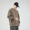 Sudadera Nueva de Patchwork con Bolsillo para Hombre Otoño/Invierno 2026 Estilo High Street Americano Holgada Cómoda Versátil Casual Manga Larga