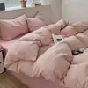 Juego de cuatro piezas de algodón 100% teñido en hilo de algodón lavado Clase A con patrón de jacquard a rayas, conjunto de pijama de estilo japonés de algodón puro para dormitorios de estudiantes