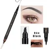 Tres o cuatro lápiz de cejas lápiz líquido para cejas muy sutil artefacto para cejas impermeable duradero lápiz de cejas de cuatro puntas maquillaje de belleza