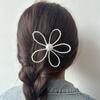 Dongdaemun Novo ~ Presilha de Cabelo Grande Flor Pérola Grampo para Franja Feminina Parte de Trás da Cabeça Acessórios de Cabelo Grampo Lateral para Menina Grampo Superior