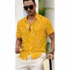 Camisa hawaiana casual de manga corta para hombre, retro, floral, con estampado digital 3D, superventas de verano transfronterizo