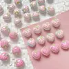 [Historia de Fresa] Cuentas de Fresa Gruesas Estéreo Pintadas a Mano de Doble Cara Material para Pulseras y Collares DIY Hechos a Mano