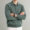 Suéter Base Estilo Old Money para Hombre 2026 Otoño/Invierno Nuevo Casual de Negocios Engrosado Cálido Cuello Solapa Tejido para Hombre