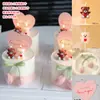 520 Adornos Decorativos para Pastel de Capullo de Tulipán del Día de San Valentín Oso de Amor Vela Tarjeta de Confesión de Pareja Enchufe