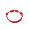 Pulsera con Lingote Pequeño de Oro Arena, Pulsera de Hilo Rojo Tejido para el Año de Nacimiento, Pulsera para Pareja y Amistad, Estilo Fresco Nuevo