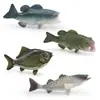 4 Peças de Figuras Realistas de Peixes de Água Doce Modelos de Animais em PVC Incluindo Robalo Carpa e Mais Figuras Educacionais de Vida Marinha para Crianças Tema Natureza D