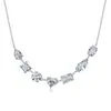 Collar de Sonrisa Multiforma de Moissanita en Plata S925 Cadena Curva para Clavícula Joyería de Lujo Ligero de Nicho para Mujer Transmisión en Vivo En Stock