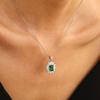 Elegante colgante de turmalina artificial ovalada de lujo con diseño de primavera transfronterizo, con diamantes completos, estilo palacio, para mujer y joven.