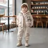 Roupas Infantis para Meninos e Meninas, Novo Conjunto de Três Peças Cartoon Quente de Inverno para Uso Diário Elegante