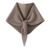 Cachecol pequeno de cashmere para outono e inverno para mulheres, cachecol triangular, amigo da pele, protege o pescoço, aquecedor de pescoço de tricô quente, gola falsa versátil