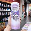 Copo Térmico Sanrio Kulomi Infantil Aço Inoxidável 316 Copo com Canudo para Menina do Ensino Fundamental Copo Duplo para Beber da Escola