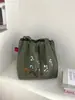 Bolso Nuevo Estilo Coreano con Estampado de Letras para Mujer, Bolso de Hombro de Nylon de Gran Capacidad, Bolso Tote Casual Versátil Portátil con Cordón