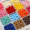 Pintura Acrílica Color Macarrón Cuentas Redondas DIY Accesorios Tejidos a Mano Material para Hacer Joyería con Cuentas Paquete