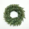 Hermosa Guirnalda Navideña Transfronteriza de Hojas de Ciprés Artificial y Flores de Alerce para Hacer Tú Mismo Colgante de Pared para Puerta Principal Adorno de Decoración para el Hogar