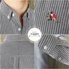 ¡Estilo doméstico! Camisa de manga larga casual a rayas bordada versátil básica de moda nueva primavera 2024 camisa de hombre