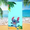 Nueva toalla de playa impresa de venta caliente transfronteriza, toalla de playa de Stitch y Kuromi, tela de toalla de dibujos animados para niños al por mayor