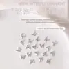 20 Piezas de Metal para Manicura Mini Mariposa Dorada Plateada Mariposa Sencilla Decoraciones para Uñas Mariposa Estéreo Japonesa
