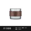 Taza de té de vidrio de borosilicato alto para uso doméstico, adecuada para recibir invitados, beber té, cenicero pequeño para taza de té, anillo de madera de nogal, juego de té con aislamiento térmico