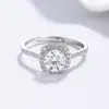 Anillo de Diamante Moissanita para Mujer, Anillo de Plata 925, Joyería de Circonita de Alta Gama de Nicho, Anillo de Moda Elegante de Lujo Ligero para Mano
