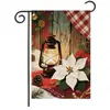 Nueva Bandera de Jardín Navideña Transfronteriza Decoración Festiva Decoración de Patio Bandera de Poliéster Imitación Lino de Doble Cara Personalización