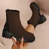 Botas Martin de suela gruesa de moda para mujer 2026 Otoño/Invierno Europeo y Americano Nuevas Botas de Caballero de Tacón Alto y Grueso Botas Cortas Súper Calientes Fabricante Venta al por Mayor