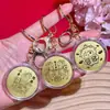 Moneda de Oro del Año de la Oveja Transfronteriza Llavero de Lámina de Oro Imitación Moneda de la Suerte Pegatina para Teléfono Oveja del Zodiaco Regalo de Año Nuevo Venta al por Mayor