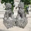 Par de Unicornios de Piedra Tallada Azul Entrada de Patio Fortuna Masculino y Femenino Unicornios de Piedra Tallada Adornos para el Hogar