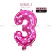 Venta Caliente 16 pulgadas Imitación Belleza Globos Digitales Fiesta de Cumpleaños Infantil Decoración de Eventos Arreglo Globos de Película de Aluminio Venta al por Mayor