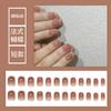 Usa uñas postizas de fiesta para estudiante de niña de dibujos animados cortas, medianas y largas de color sólido, 24 piezas de talla única, parche de uñas removible