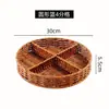 Cesta de picnic de ocio para exteriores de imitación ratán, plato de frutas, cesta con compartimentos para snacks, cesta para frutos secos, cesta para almacenamiento de snacks para sala de estar