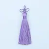 Borla de Tres Hojas de Poliéster 8cm Colgante de Accesorio DIY Estilo Antiguo Ropa Bolsita Tejida Borla Pequeña