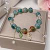 Pulsera de Piedras Naturales Coloridas para Mujer Super Inmortal Bolsa de la Fortuna Dólar Colgante de Borla Pulsera de Nicho Pulsera de Diseño Transfronterizo