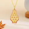 Popular collar de calabaza de esmalte en Xiaohongshu, cadena para la clavícula de estilo chino retro de lujo ligero para mujer, regalo de alta gama para el Festival Qixi