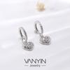 Pendientes Wanying con microincrustaciones de diamantes en forma de corazón, pendientes de plata de ley S925 con personalidad, fabricantes de joyas Net Red al por mayor personalizados