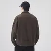 Chaqueta de Algodón Lavado Estilo Americano para Hombre, Marca de Moda, Corte Holgado Retro, Cuello Alto Cortavientos, Tacto de Alta Gama, Top Fresco y Casual