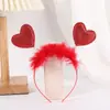 Faixa de cabelo nova vermelha de amor transfronteiriça acessórios de cabelo faixa de cabeça de amor tridimensional cocar acessórios de cabelo Dia dos Namorados atacado
