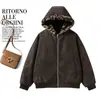 Nueva Chaqueta de Algodón Rellena de Plumón Reversible con Estampado de Leopardo para Mujer Otoño Invierno Holgada con Capucha Ropa de Trabajo Cortavientos Cálida