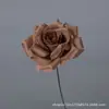 Flor de Rosa Artificial de Tallo de Hierro de Cabeza Única Materiales de Decoración de Bodas Tienda de Centro Comercial al por Mayor Pared de Flores para Paisajismo Flores Artificiales