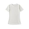 Blusa Básica de Cor Pura em Tencel com Gola Redonda para Mulheres Sexy Slim Camisa de Base Outono Nova Cintura Manga Curta Camiseta