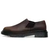 Sapatos Casuais de Couro Verde Crazy Horse de Cano Baixo com Elástico na Primeira Camada para Mulheres, Botas Curtas Estilo Britânico de Couro Genuíno Tamanho Grande, Bico Redondo