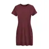 Vestido Sexy de Cuello Redondo y Manga Corta para Mujer 2024 Verano Nuevo Estilo Ajustado Sexy Falda Larga de Cola de Pez que se Adapta a la Cadera