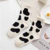 Calcetines de Terciopelo de Visón Forrados de Polar Otoño e Invierno para Mujer Calientes Engrosados Estampado de Vaca para el Hogar Lindos para Niña Calcetines de Piso Calcetines de Luna