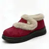 Cobre-pés de Inverno Sapatos Femininos de Algodão Tecido com Padrão Escuro Superfície com Acabamento em Pelo Abertura do Sapato Fundo Plano Resistente ao Desgaste Sapatos de Mãe Dropshipping Transfronteiriço