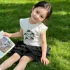 Conjunto de Verão para Meninas 2026 Novo Estilo Coreano Conjunto de Duas Peças Sem Mangas para Meninas, Conjunto Completo Ootd, Roupas de Verão Infantis
