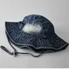 Sombrero de Pescador de Mezclilla de Color Sólido a Prueba de Viento para Mujer, Sombrero de Sol Versátil Casual Simple para Senderismo