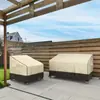 Capas para Cadeira de Pátio à Prova d'Água, Capas para Móveis de Exterior para Cadeiras de Balanço e Adirondack, Serve para até 81cmL x 94cmP x 91cmA, À Prova de Umidade e Proteção UV, Marrom e Cáqui, Pacote com 2