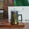 Termo de Titanio Puro con Asa Taza Doble Capa de Titanio Oficina Conservación de la Salud Taza para Preparar Té Portátil Regalo de Negocios de Alta Gama Vaso de Agua