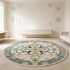 Alfombra redonda de sala de estar de estilo bohemio transfronteriza, alfombrilla de utilería para escenografía de escenario, fácil de mantener, alfombra plana resistente a la suciedad