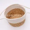 Cesta de almacenamiento de fábrica china, cesta de algodón tejida con paja, cesta de almacenamiento para cambiar y lavar ropa sucia, cesta de almacenamiento para juguetes de niños, cubo de almacenamiento de artículos diversos, comercio exterior